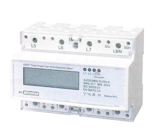 Three Phase Three Wires Din Rail KWH Meter Infrared Electric Meter with High Accuracy