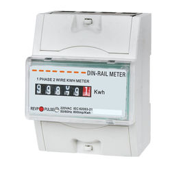 High Accuracy Din Rail Watt Hour Meter , 4P Single Phase Watt Hour Meter With CT/ PT
